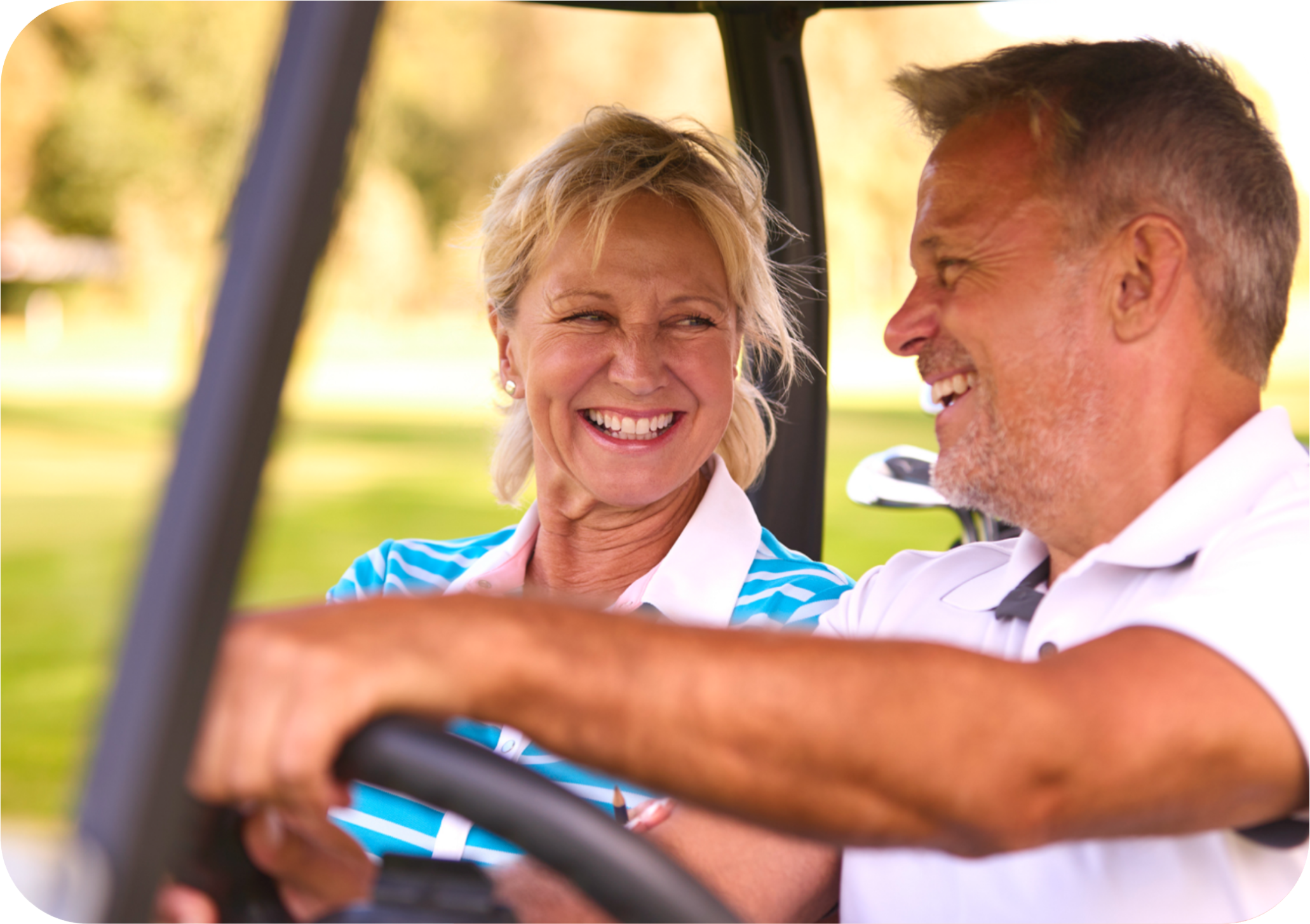 Couple in Golf Car